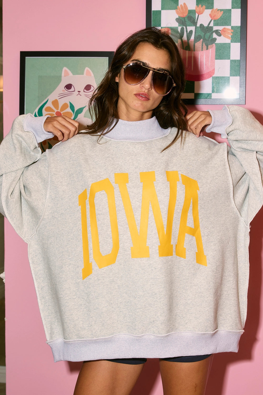 'iowa & Ia' Reversible Mock Neck Sweatshirt
