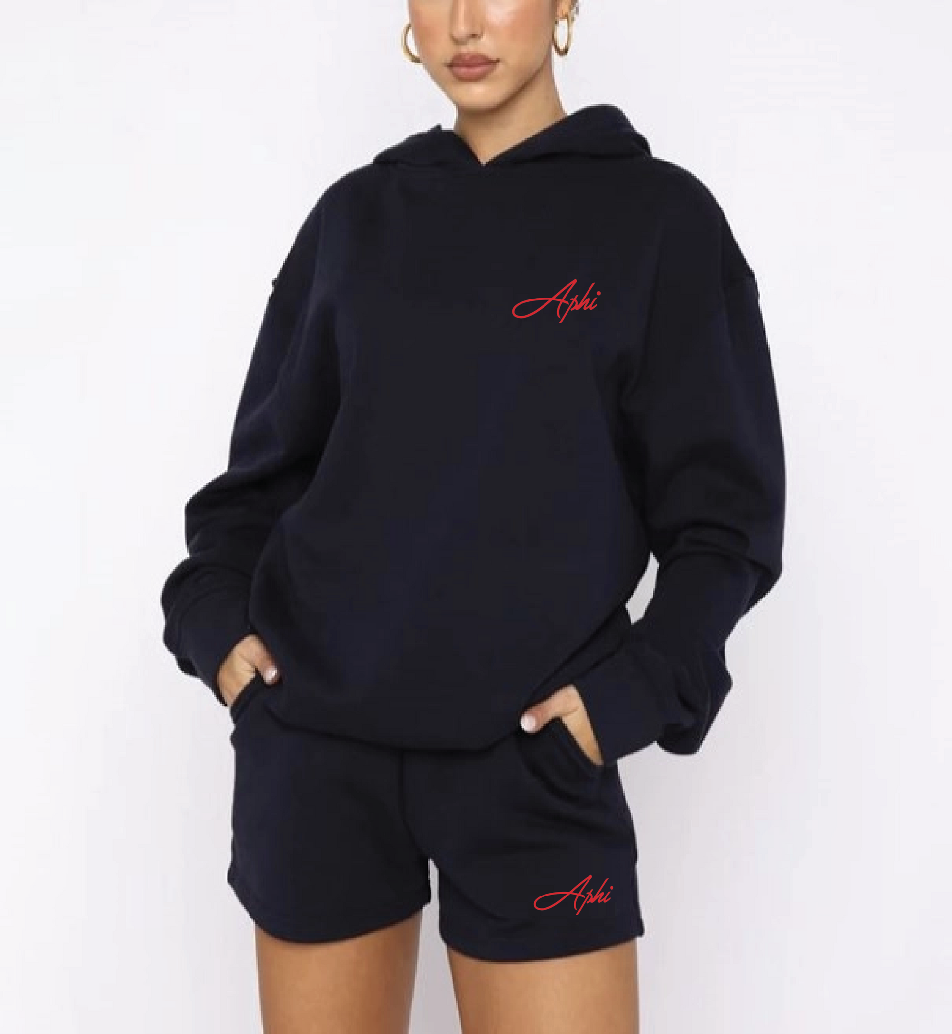 Alpha Phi Navy Simple Sweat Set