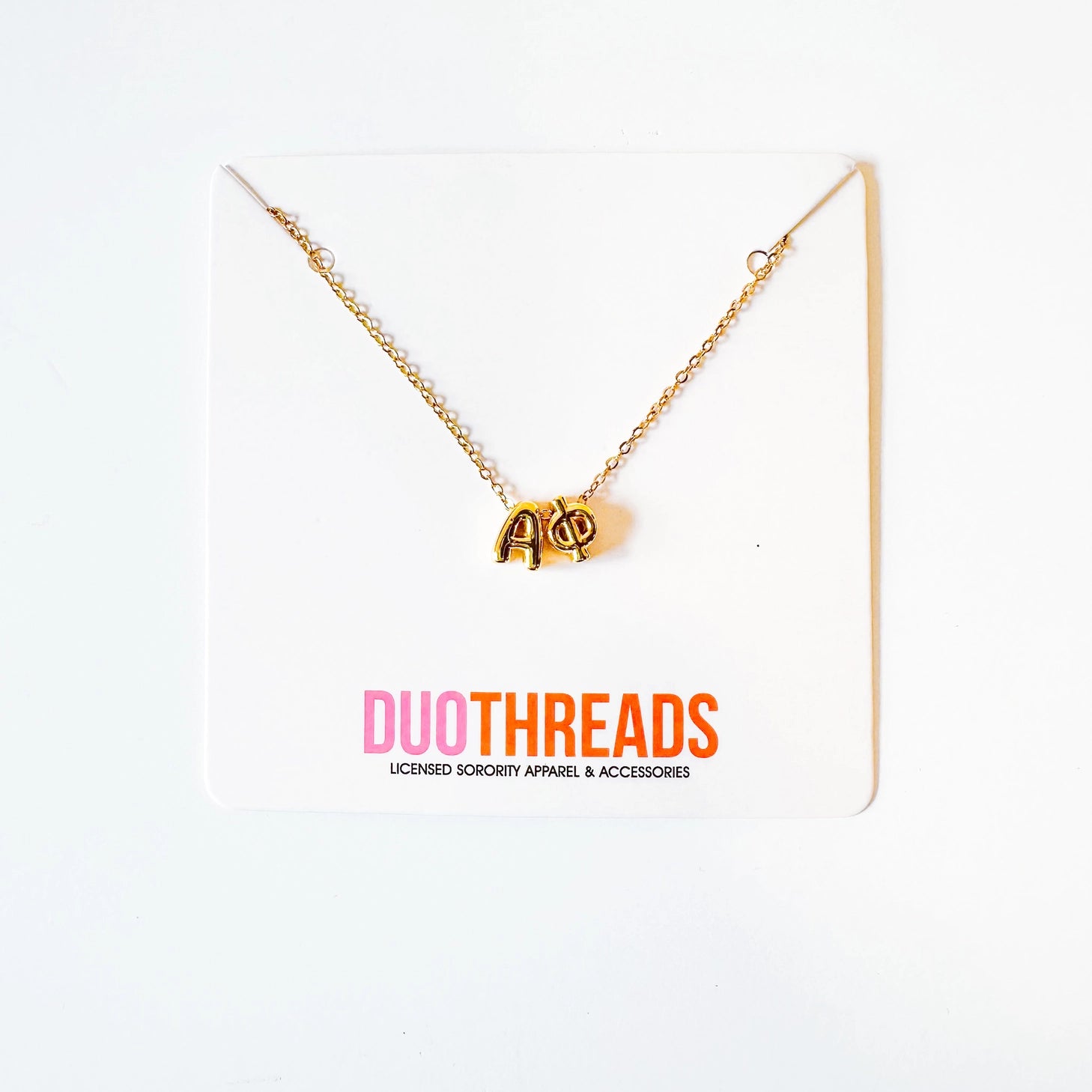 Alpha Phi Bubble Letter Necklace
