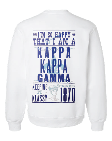 Kappa Kappa Gamma White Graphic Crewneck