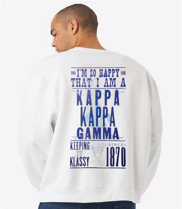 Kappa Kappa Gamma White Graphic Crewneck