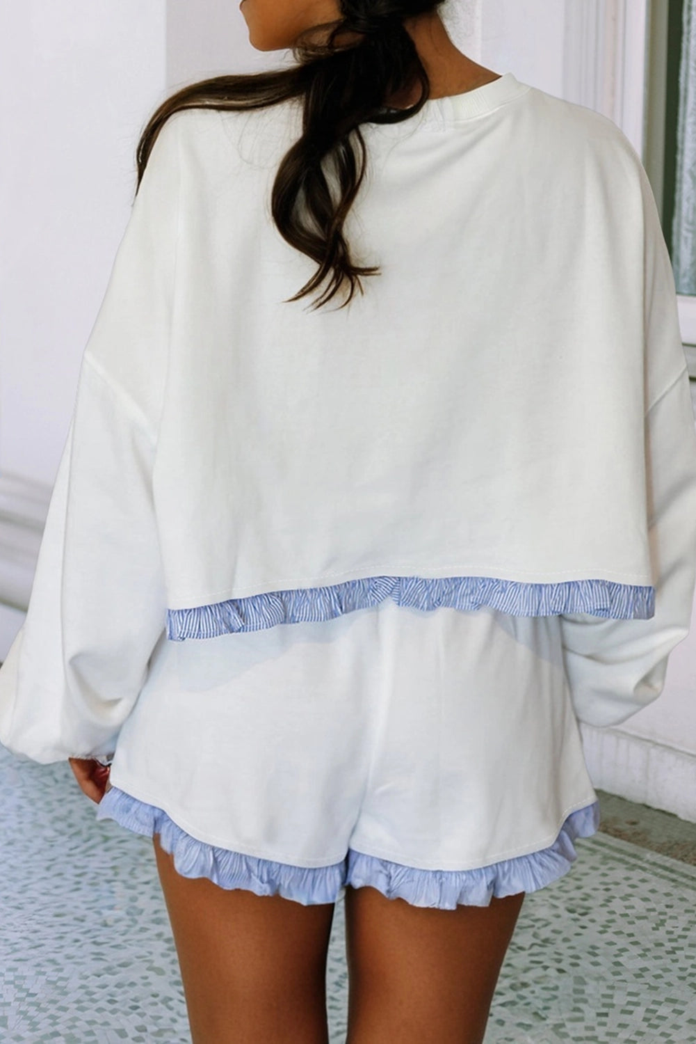 Delta Delta Delta White Ruffle Set
