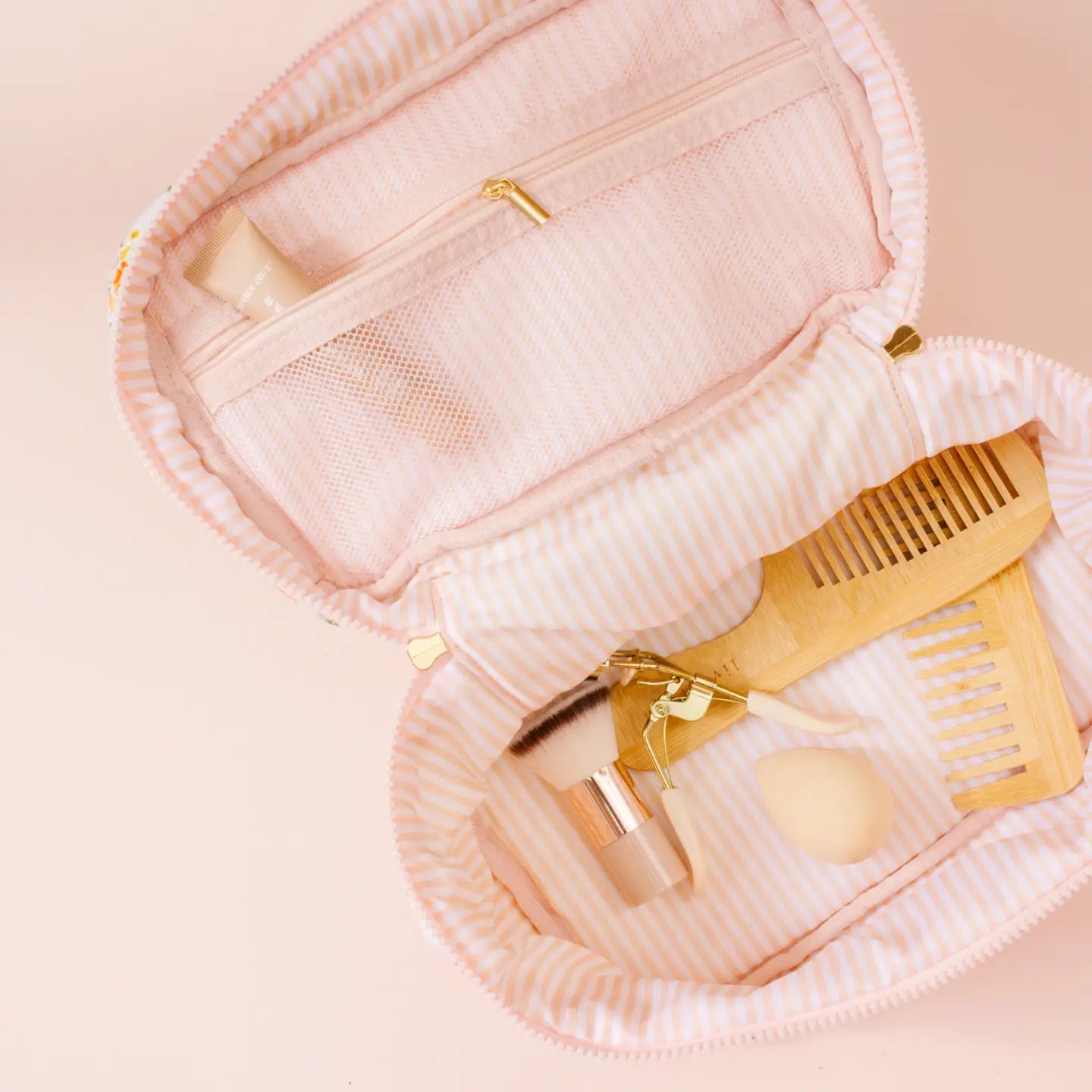 Delta Delta Delta Sorority Glam & Go Quilted Cosmetic Bag