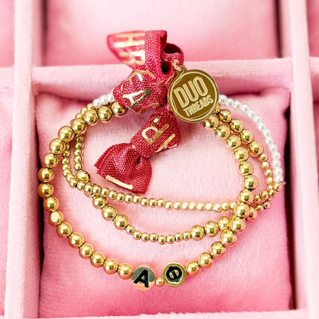 Alpha Phi gold Bracelet Stack