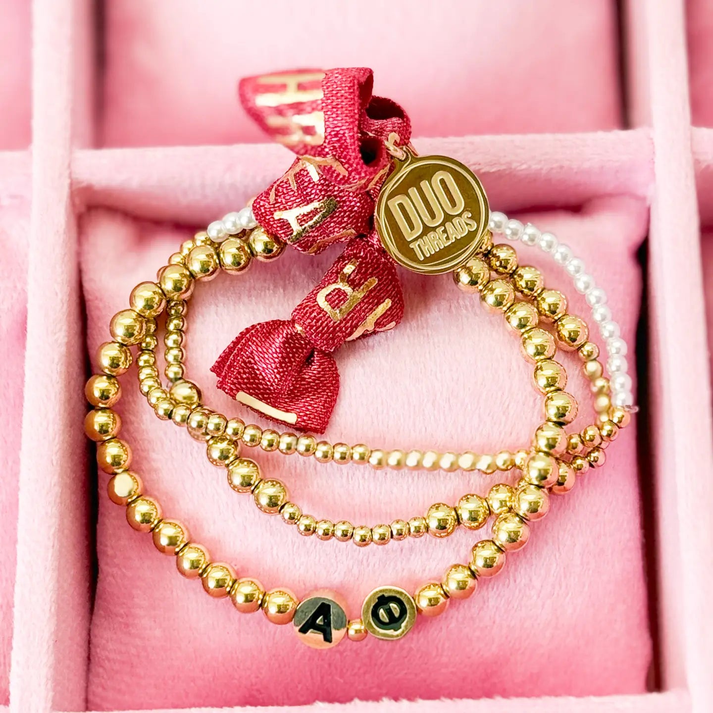 Alpha Phi gold Bracelet Stack