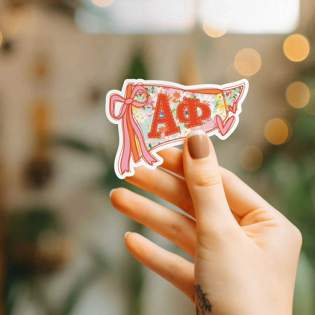 Alpha Phi Floral Banner Sticker