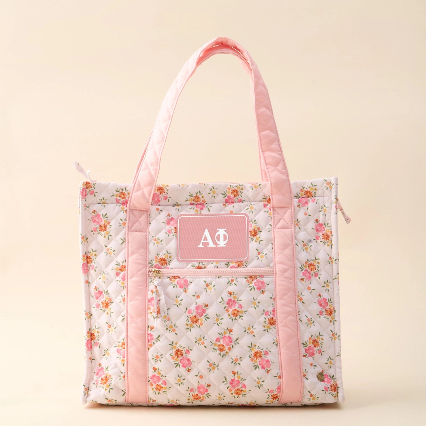 Alpha Phi Floral Tote Bag