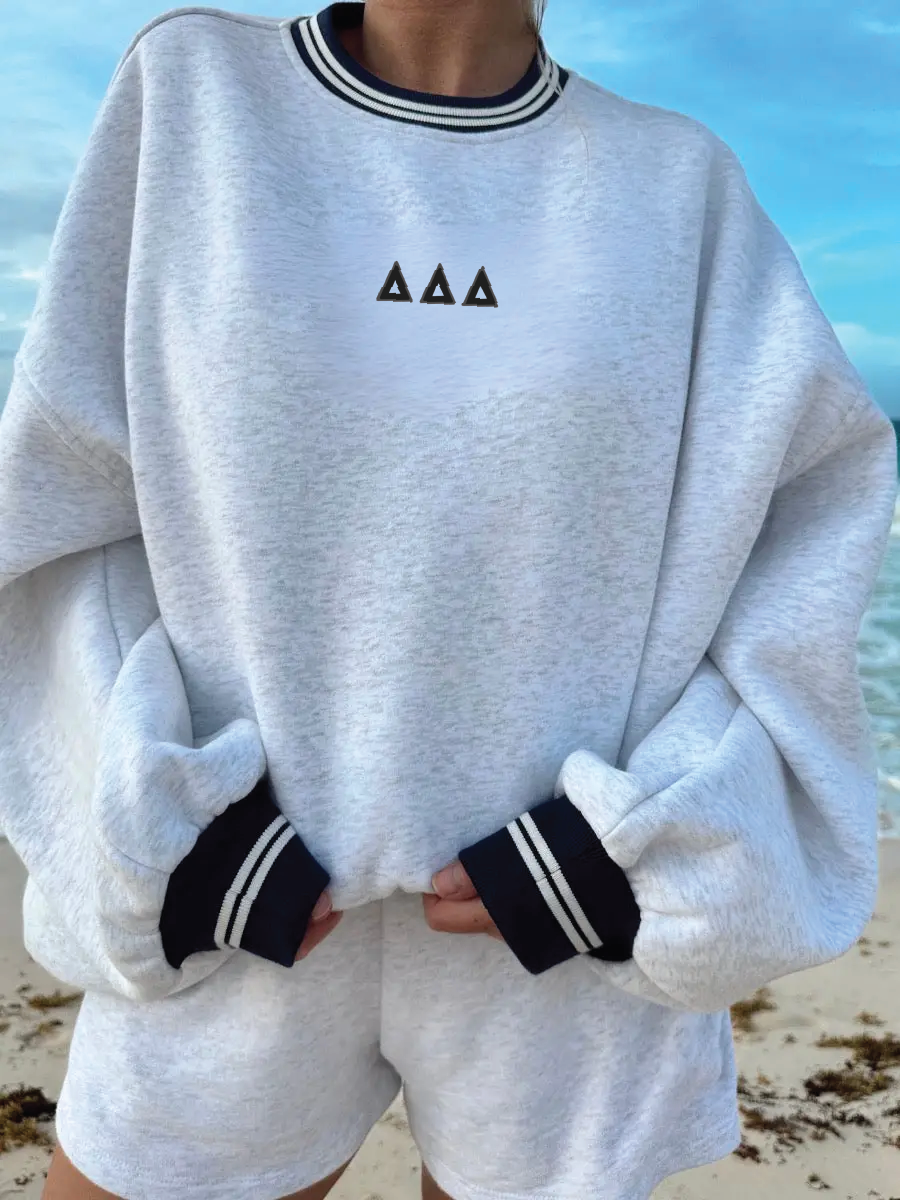 Delta Delta Delta Black And White Crewneck