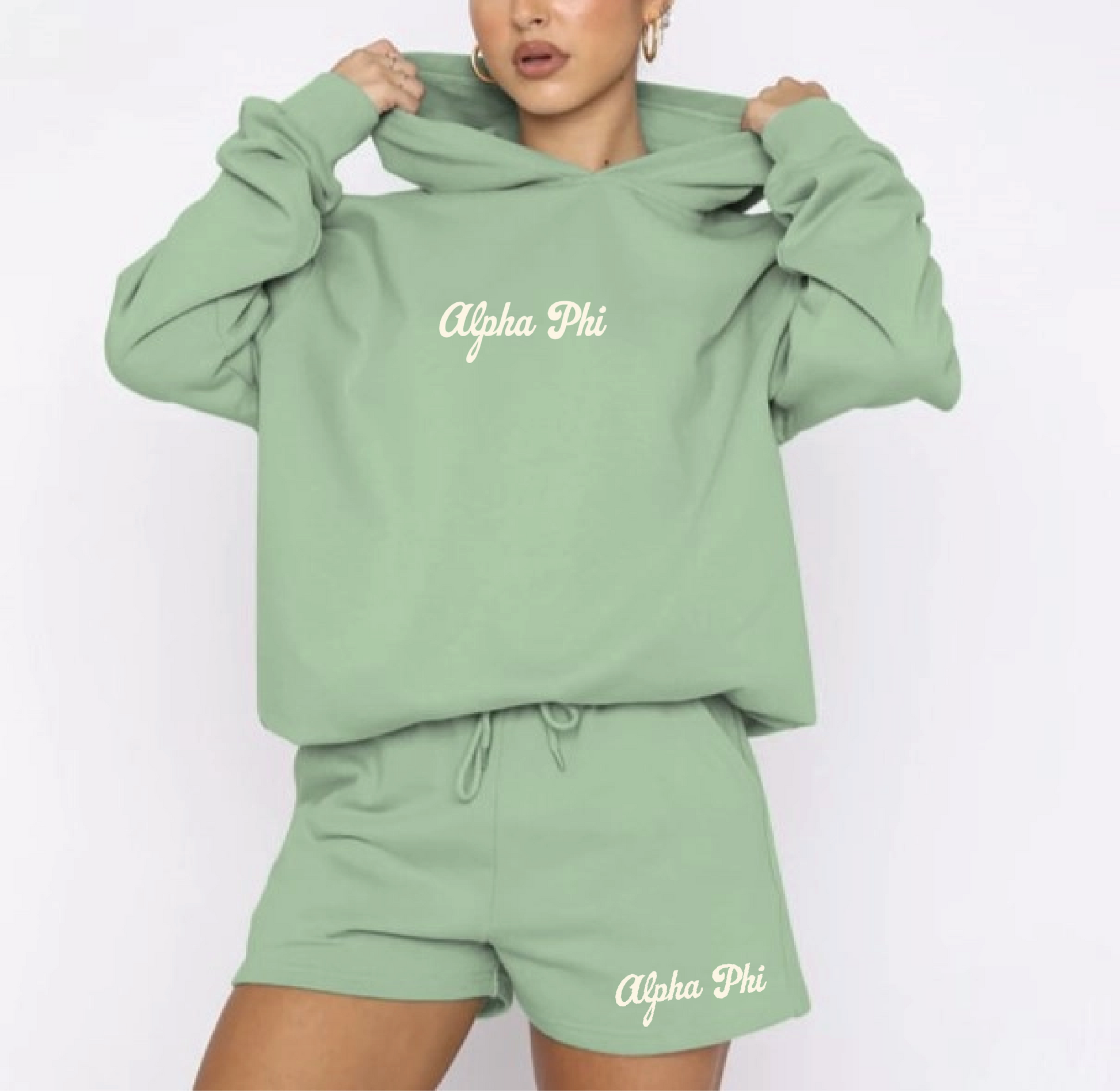 Alpha Phi Green Basic Sweat Set