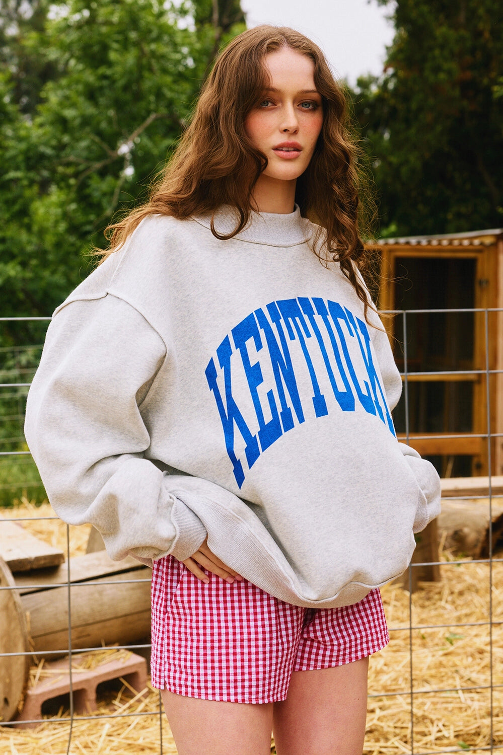 'kentucky & Ky' Print Reversible Sweatshirt