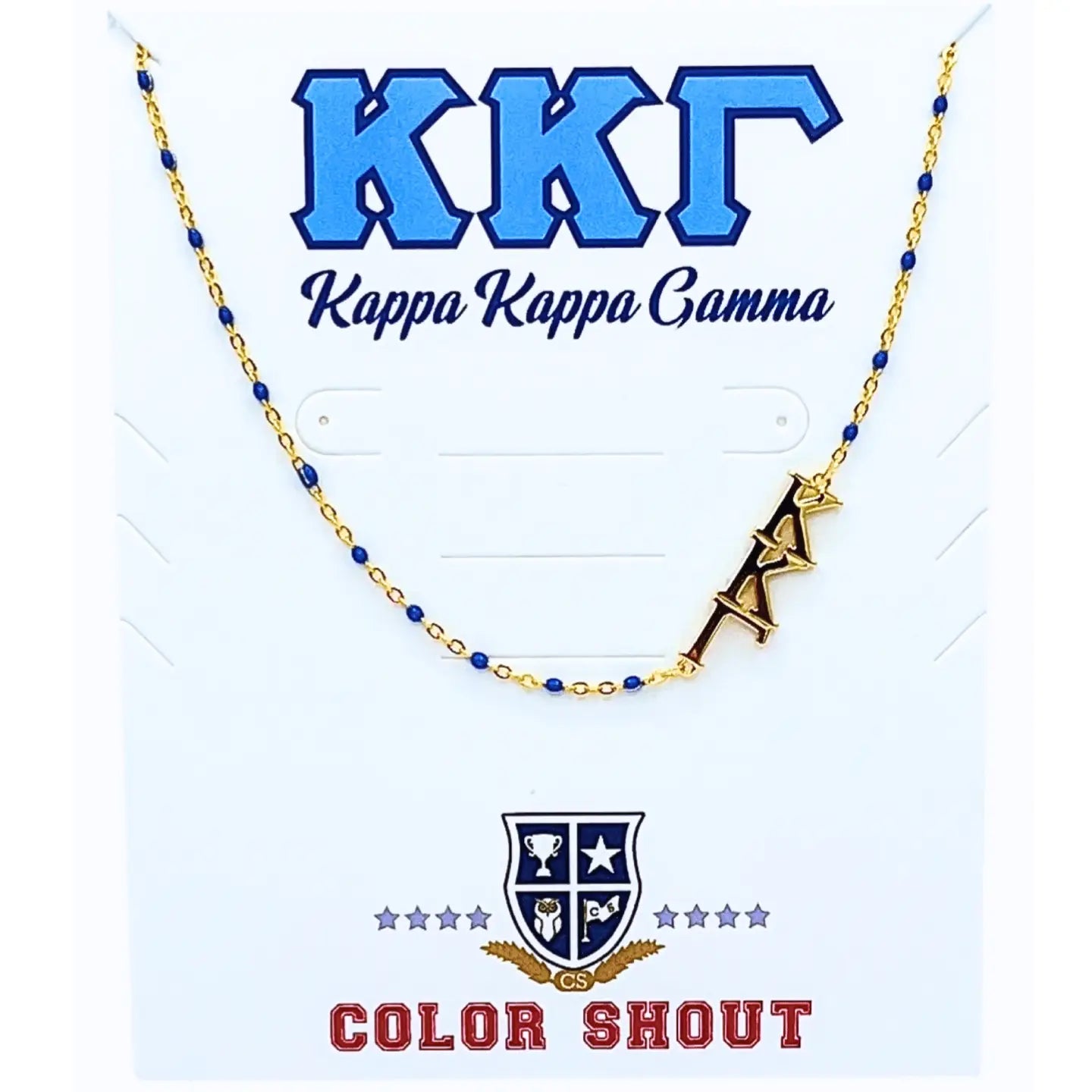 Kappa Kappa Gamma Side Bead Necklace