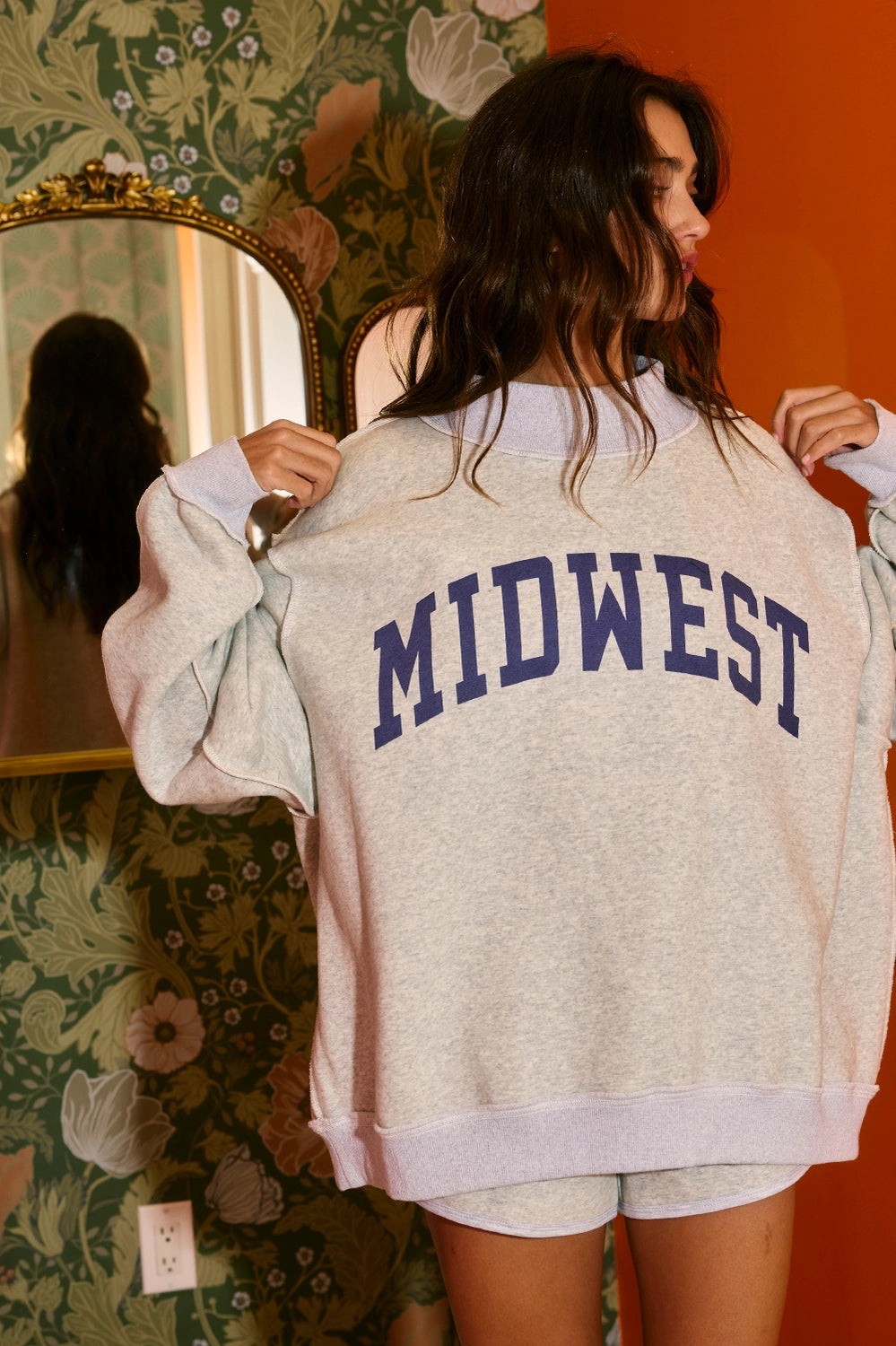 'midwest&Ope' Reversible Mockneck Sweatshirt