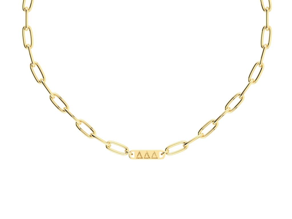 Delta Delta Delta Paperclip Bar Necklace