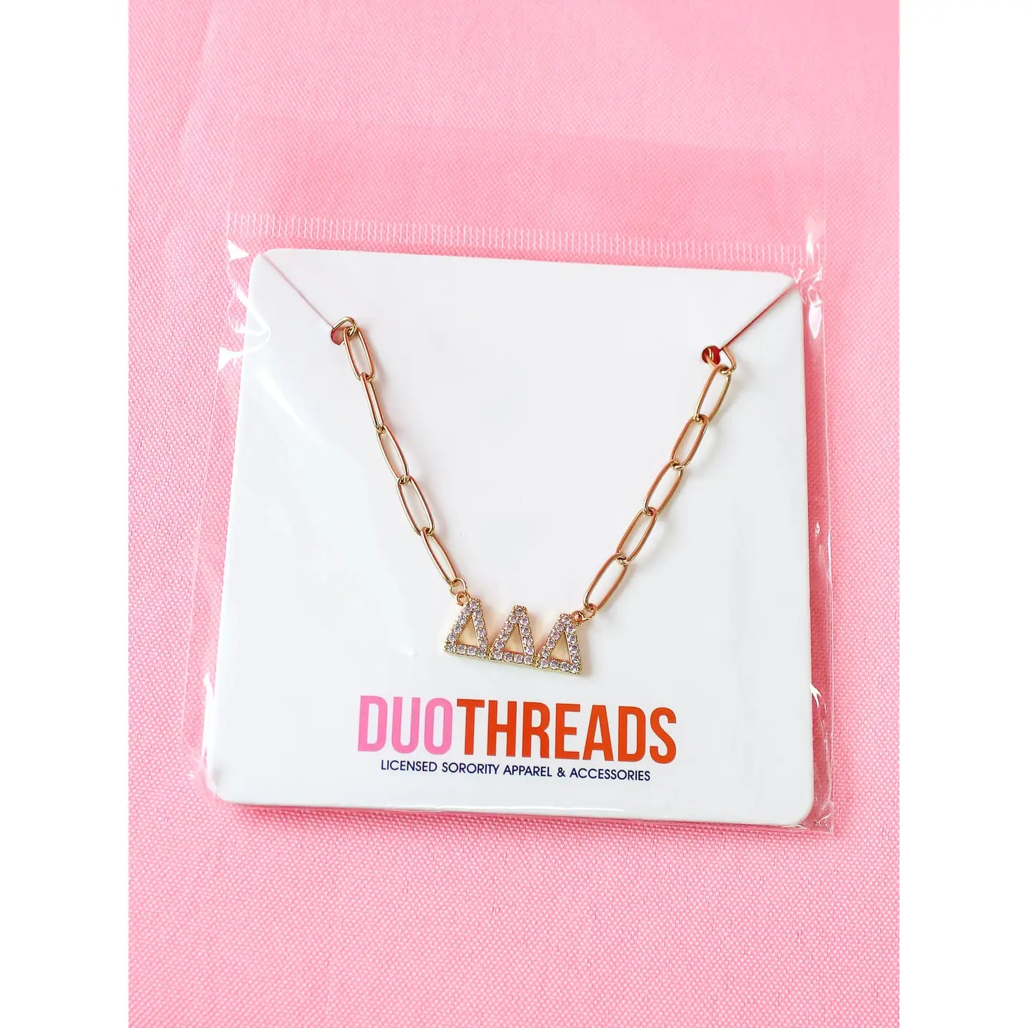 Delta Delta Delta Rhinestone Sorority Necklace