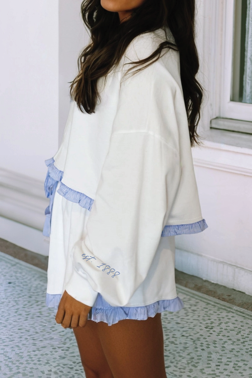 Delta Delta Delta White Ruffle Set